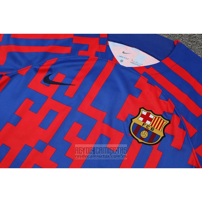 Chandal del Barcelona Manga Corta 2022-2023 Rojo y Azul - Pantalon Corto